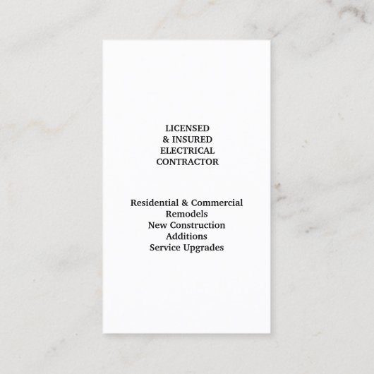 電気工事士の名刺 名刺 (裏面)