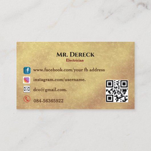 電気工事士の名刺 名刺 (裏面)