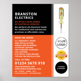 電気工事士の電動広告ドライバー ポスター