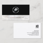 電気工事士はっきりしたシルバー電気プラグのアイコエレガントン 名刺 (正面/裏面)