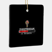電気工事士ギフト、電気、ローディングバルおもしろいブ セラミックオーナメント (右)