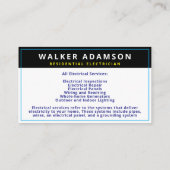 電気工事士サービス、電気ビジネスカード 名刺 (裏面)