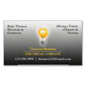 電気工事士バルブ マグネット名刺 (正面)