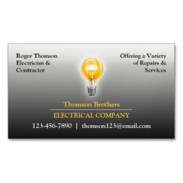 電気工事士バルブ マグネット名刺