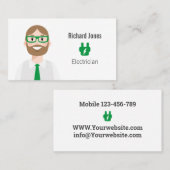 電気工事士パーソナライズされたアバターの名刺 名刺 (正面/裏面)