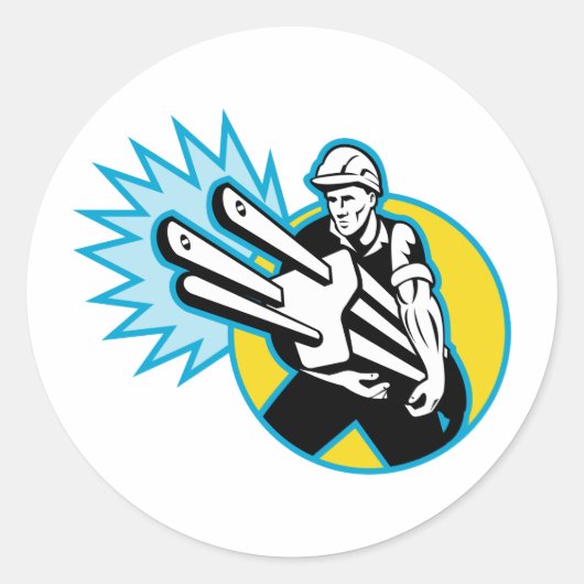 電気工事士又はパワー運ラインマンのプラグ ラウンドシール (正面)