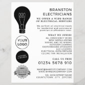 電気工事士広告の黒電球 チラシ (正面)