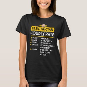 電気工事士時給ケーブルラインマン Tシャツ