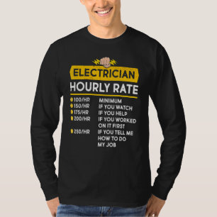 電気工事士時給ケーブルラインマン Tシャツ