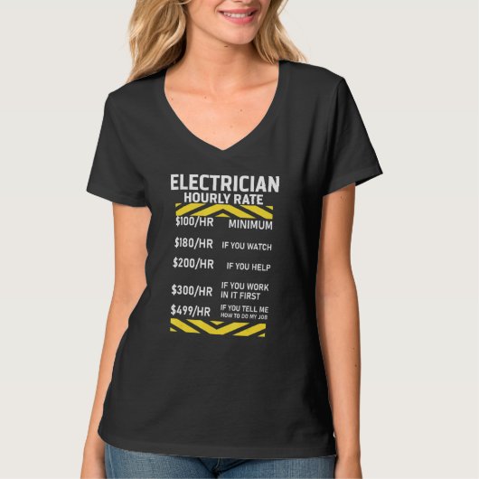 電気工事士時給リネマンレトロ電気工事士 Tシャツ (正面)