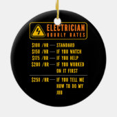 電気工事士時給 セラミックオーナメント (裏面)