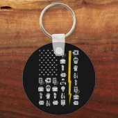 電気工事士米国国旗のツール キーホルダー (正面)