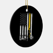 電気工事士米国国旗のツール セラミックオーナメント (右)