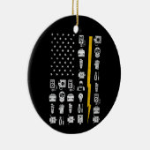 電気工事士米国国旗のツール セラミックオーナメント (右)