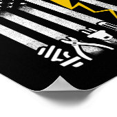 電気工事士米国国旗のツール ポスター (角)