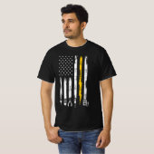 電気工事士米国国旗のツール Tシャツ (正面フル)