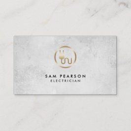電気工事士金ゴールド電気プラグアイコン名刺 名刺