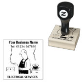 電気工事士電気サービスゴム印 ラバースタンプ (押印)