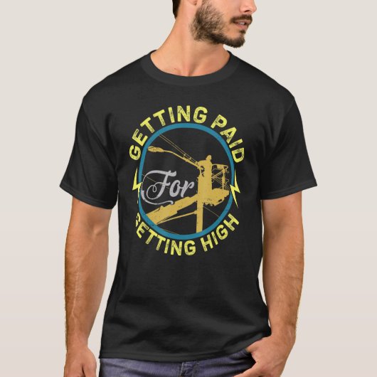 電気工事士電気パワーラインマンメンズボーイズ Tシャツ (正面)