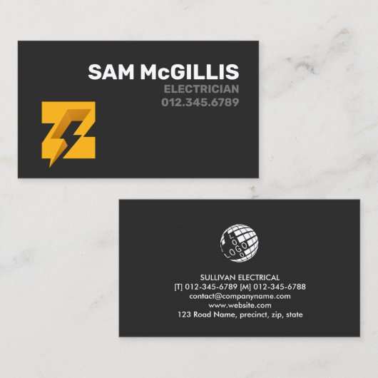 電気工事士電気モノグラムZ 名刺 (正面/裏面)