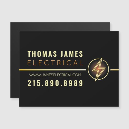 電気工事士電気会社自動車マグネット (正面/裏面)