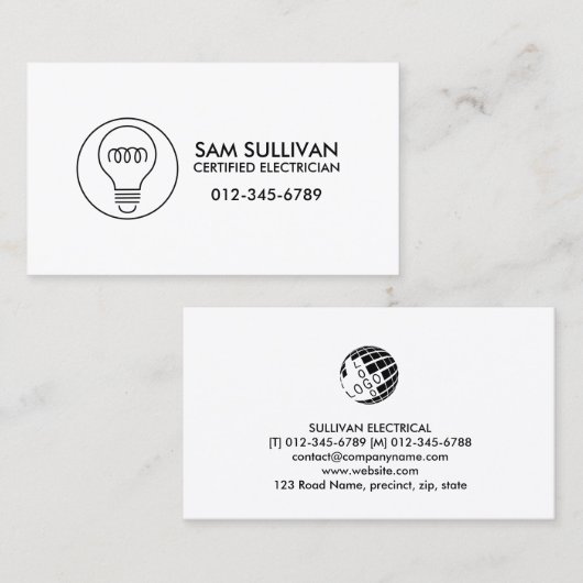 電気工事士電気工事士 名刺 (正面/裏面)