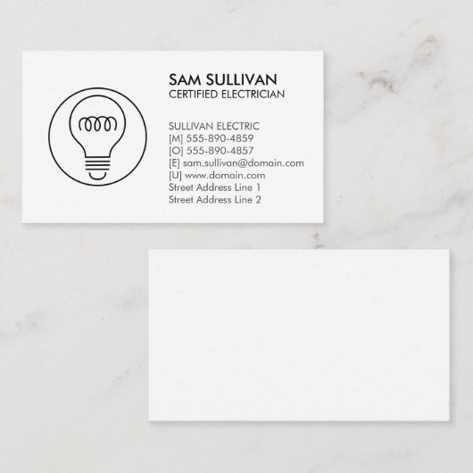 電気工事士電気工事士 名刺 (正面/裏面)