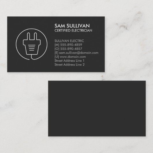 電気工事士電気工事士 名刺 (正面/裏面)