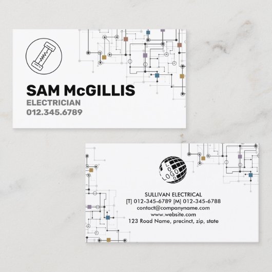 電気工事士電気工事士 名刺 (正面/裏面)