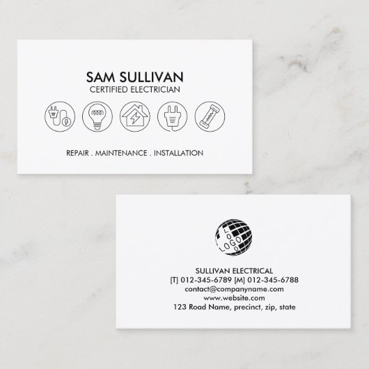 電気工事士電気工事士 名刺 (正面/裏面)