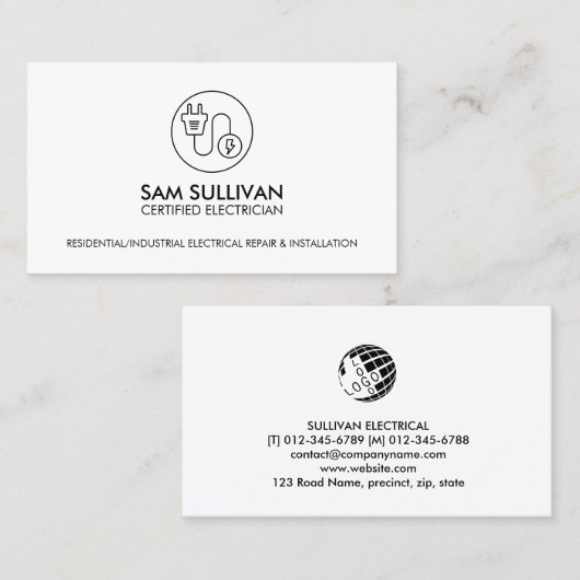 電気工事士電気工事士 名刺 (正面/裏面)