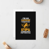 電気工事士 メンズ 電気屋さん ユニークギフト ノートカード (正面/裏面インサイチュ)