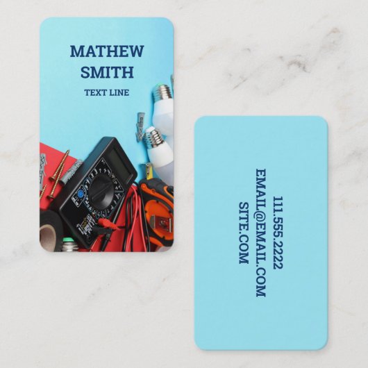 電気工事士（垂直） 名刺 (正面/裏面)