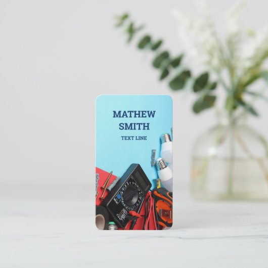 電気工事士（垂直） 名刺 (スタンド正面)