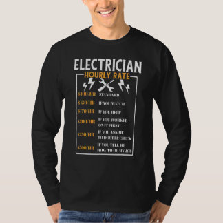 電気工事士 時給 労働費 電気技師 Tシャツ
