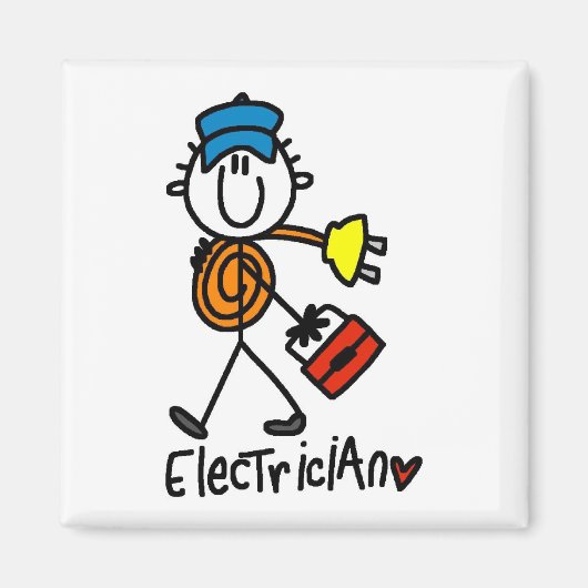 電気工事士Tシャツとギフト マグネット (正面)