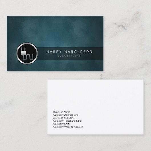 電気工事用プラグアイコンダークグランジ名刺 名刺 (正面/裏面)
