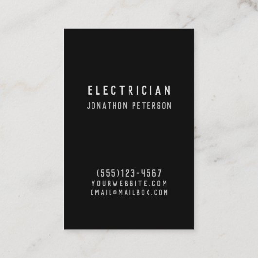 電気工事用壁コンセントのメンテナンスプロフェッショナル 名刺 (裏面)