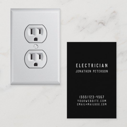 電気工事用壁コンセントのメンテナンスプロフェッショナル 名刺 (正面/裏面)