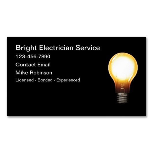 電気工事用磁気名刺デザイン マグネット名刺 (正面)