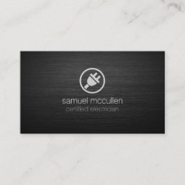 電気工事用電気プラグアイコンBrushedMetalスキル 名刺