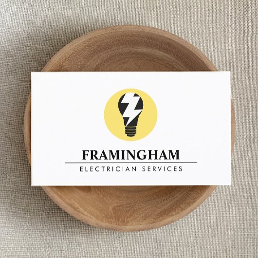 電気工事用電球のロゴ 名刺
