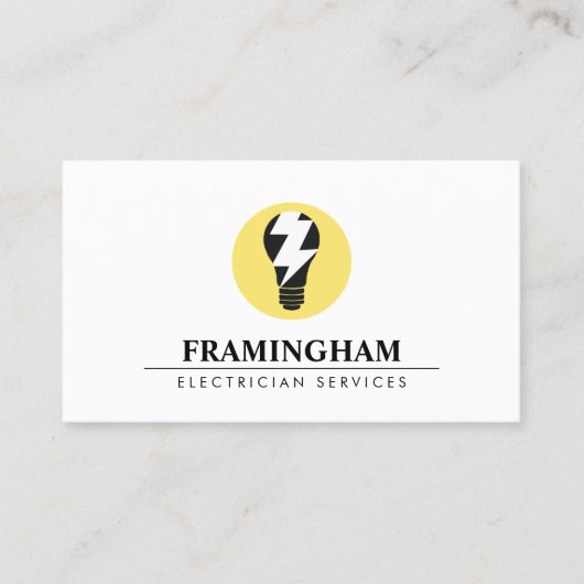電気工事用電球のロゴ 名刺 (正面)