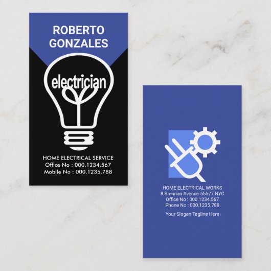 電気工事用電球ビーム 名刺 (正面/裏面)