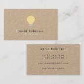 電気工事用電球ブラウングリーンクラフト 名刺 (正面/裏面)