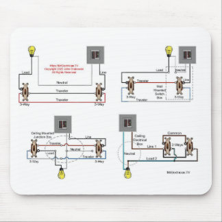 電気工事者向けマウスパッド3方向スイッチ図 マウスパッド
