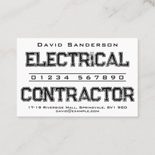 電気工事請負業者の名刺 名刺 (裏面)