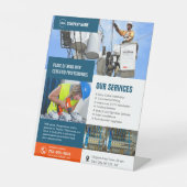 電気工事請負業者サービスカスタム 台座サイン (正面)