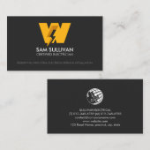 電気工事請負業者モノグラムW 名刺 (正面/裏面)