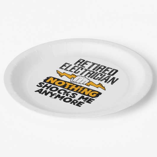 電気工退職した士はもう何もショックを受けない ペーパープレート (アングル)